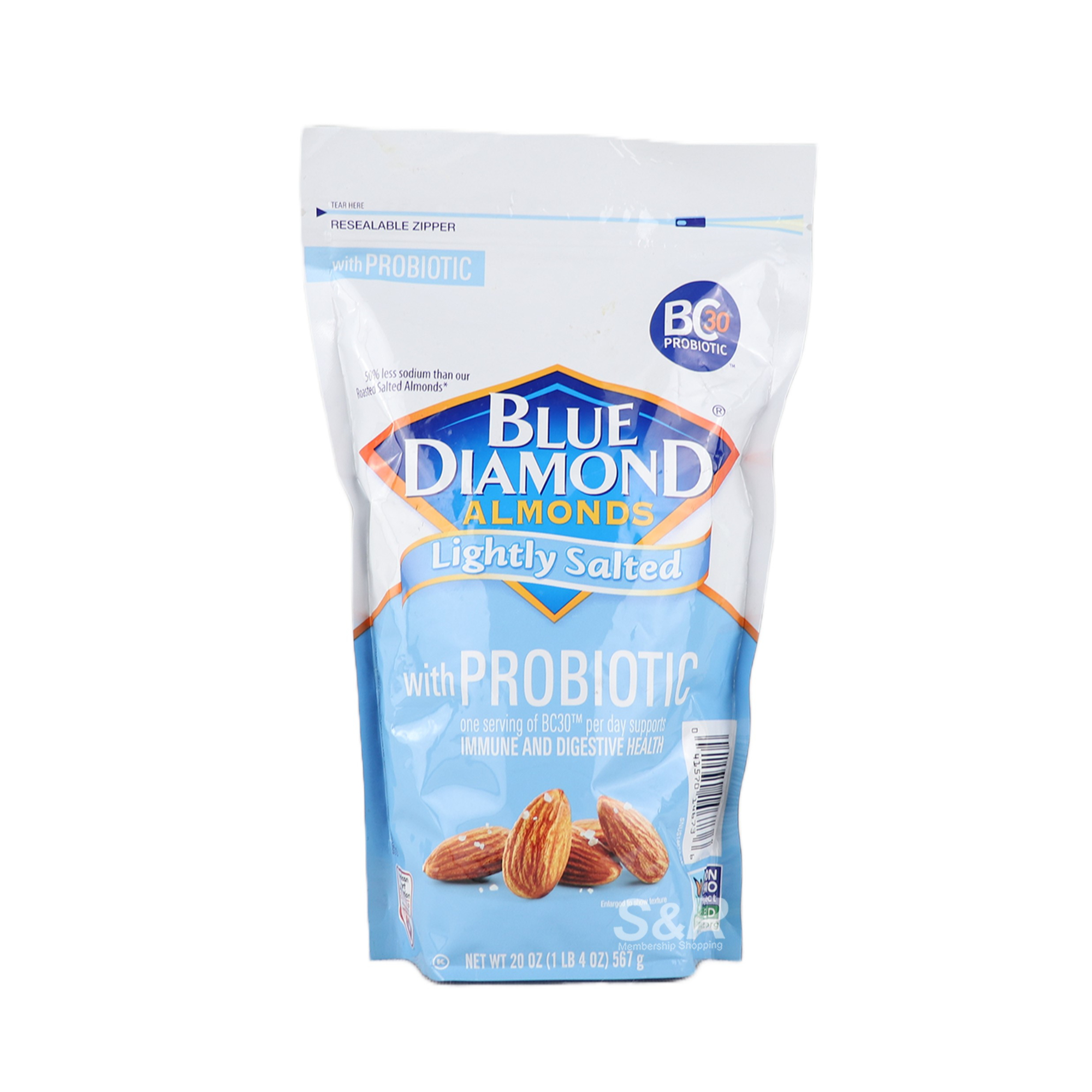 Blue Diamond Lightly Salted Probiotic Almonds 567g Blue Diamond Lightly Salted Probiotic Almonds 567g